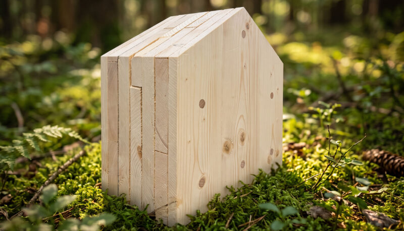 Holzbau Massivholz KI Bild