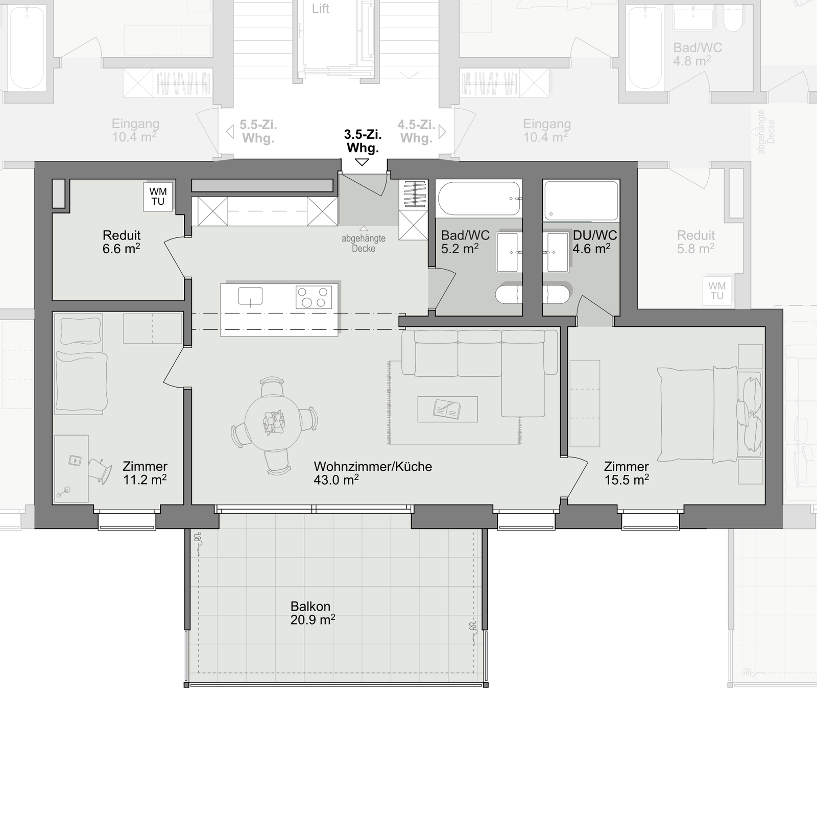 Grundriss Wohnung A-2-2