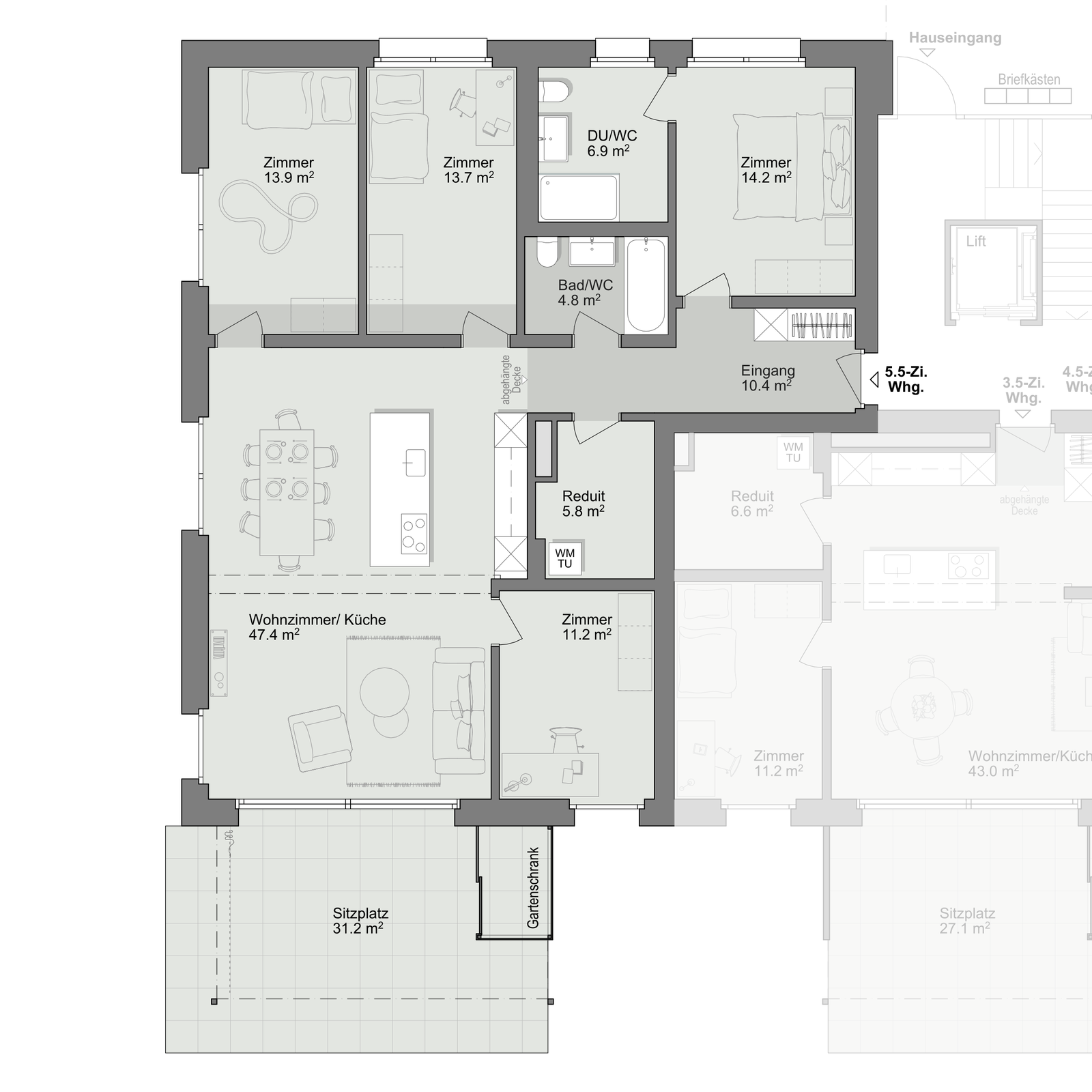 Grundriss Wohnung B-0-3