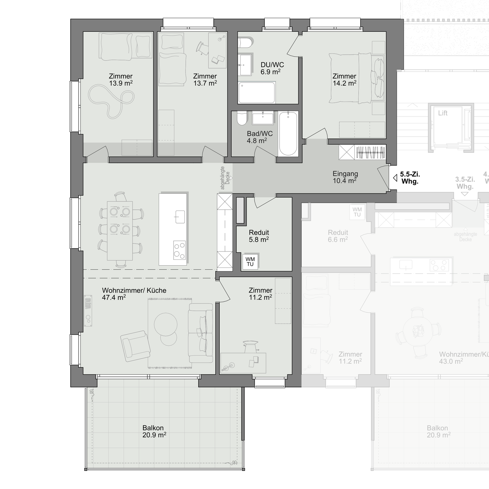 Grundriss Wohnung B-1-3