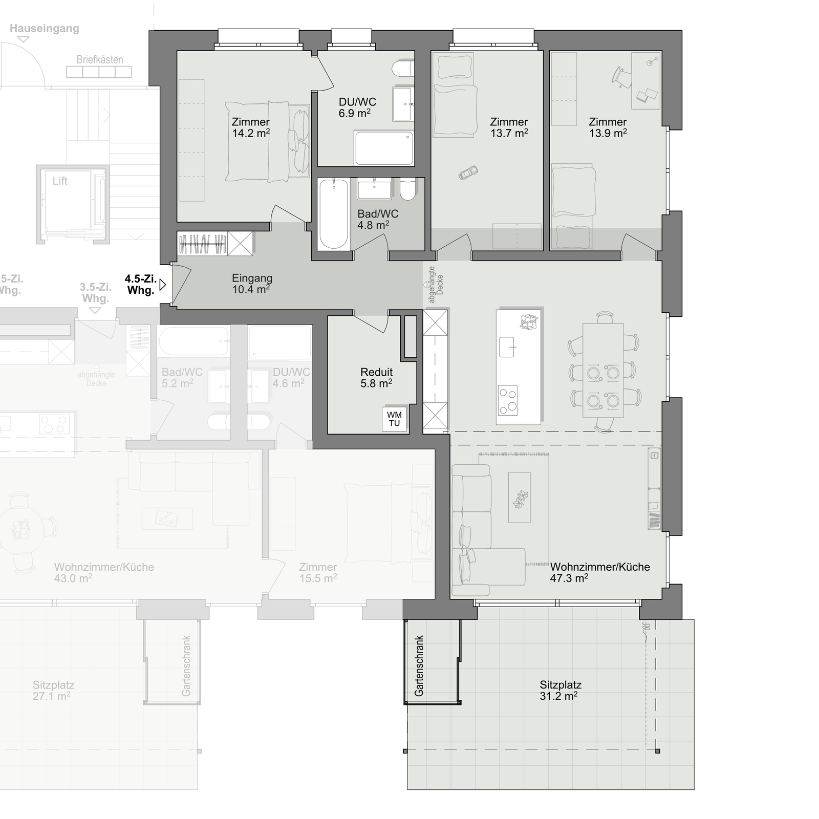 Grundriss Wohnung C-0-1