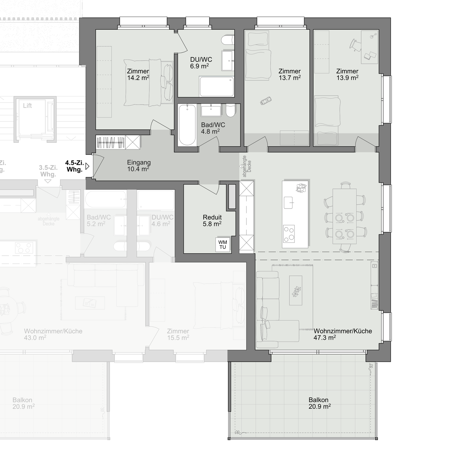 Grundriss Wohnung C-2-1